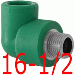 CODO 90 ROSCA MACHO 16-1/2", ppr polipropileno copolimero para polifusionar TERMOFUSIONAR Figura 92 Fg