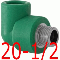 CODO 90 ROSCA MACHO 20-1/2", ppr polipropileno copolimero para polifusionar TERMOFUSIONAR Figura 92 Fg