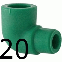 CODO 90 MACHO HEMBRA 20-20 MM, ppr (M-H) ( M-H ) polipropileno copolimero para polifusionar TERMOFUSIONAR M/H Figura 92 Fg