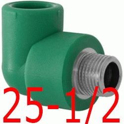 CODO 90 ROSCA MACHO 25-1/2", ppr polipropileno copolimero para polifusionar TERMOFUSIONAR Figura 92 Fg