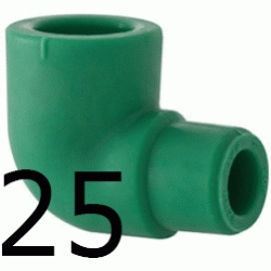 CODO 90 MACHO HEMBRA 25-25 MM, (M-H) ( M-H ) polipropileno copolimero para polifusionar TERMOFUSIONAR M/H Figura 92 Fg