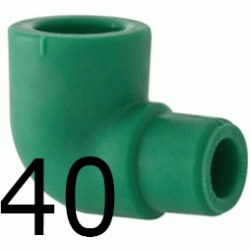 CODO 90 MACHO HEMBRA 40-40 MM, PPR (M-H) ( M-H ) polipropileno copolimero para polifusionar TERMOFUSIONAR M/H Figura 92 Fg