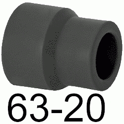 REDUCCION M-H N 63 20 MM, REDUCTOR MACHO HEMBRA (M-H) ( M-H ) ACCESORIOS TERMOFUSINAR polifusionar POLIETILENO PE-100 SYSTEM POLITILENO Negros Negras Repolen M/H Figura 241 270 Fg