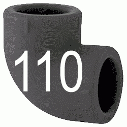 CODO 90 H-HEMBRA N 110 MM, CURVA 90 CURBA ACCESORIOS TERMOFUSINAR polifusionar POLIETILENO PE-100 SYSTEM POLITILENO Negros Negras Repolen H/H H-H Figura 90 Fg