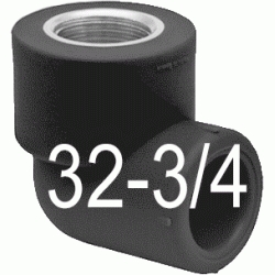 CODO 90 ROSCA HEMBRA N 32-3/4", ACCESORIOS TERMOFUSINAR polifusionar POLIETILENO PE-100 SYSTEM POLITILENO Negros Negras Repolen Figura 90 Fg