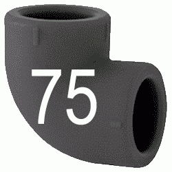 CODO 90 H-HEMBRA N 75 MM, CURVA 90 CURBA ACCESORIOS TERMOFUSINAR polifusionar POLIETILENO PE-100 SYSTEM POLITILENO Negros Negras Repolen H/H H-H Figura 90 Fg