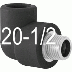 CODO 90 ROSCA MACHO N 20-1/2", ACCESORIOS TERMOFUSINAR polifusionar POLIETILENO PE-100 SYSTEM POLITILENO Negros Negras Repolen Figura 92 fg