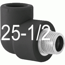 CODO 90 ROSCA MACHO N 25-1/2", ACCESORIOS TERMOFUSINAR polifusionar POLIETILENO PE-100 SYSTEM POLITILENO Negros Negras Repolen Figura 92 fg