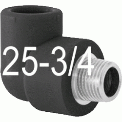 CODO 90 ROSCA MACHO N 25-3/4", ACCESORIOS TERMOFUSINAR polifusionar POLIETILENO PE-100 SYSTEM POLITILENO Negros Negras Repolen Figura 92 fg