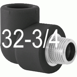 CODO 90 ROSCA MACHO N 32-3/4", ACCESORIOS TERMOFUSINAR polifusionar POLIETILENO PE-100 SYSTEM POLITILENO Negros Negras Repolen Figura 92 fg