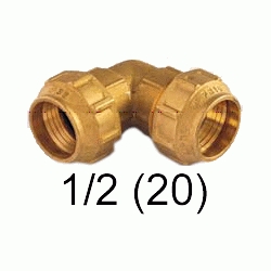 K 64 CODO DE METAL TODO TUBO DE 1/2 (20 mm ) PARA TUBO POLIETILENO, Racor Fittings Polietileno Fitings Accesorio Kas K64 K-64 DE 20 politileno CURVA TODO GOMA laton CURBA Racords Tuberias Saiplen Sayplen