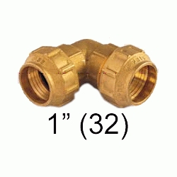 K 64 CODO DE METAL TODO TUBO DE 1 (32 mm ) PARA TUBO POLIETILENO, Racor Fittings Polietileno Fitings Accesorio Kas K64 K-64 DE 32 politileno CURVA TODO GOMA laton CURBA Racords Tuberias Saiplen Sayplen