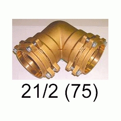 K 64 CODO DE METAL TODO TUBO DE 21/2 ( 75 mm ) PARA TUBO POLIETILENO, Racor Fittings Polietileno Fitings Accesorio Kas K64 K-64 DE 75 CURVA TODO GOMA 2 1/2 2-1/2 laton CURBA POLITILENO Racords Tuberias Saiplen Sayplen