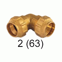 K 64 CODO DE METAL TODO TUBO DE 2 ( 63 mm ) PARA TUBO POLIETILENO, Racor Fittings Polietileno Fitings Accesorio Kas K64 K-64 DE 63 politileno CURVA TODO GOMA laton CURBA Racords Tuberias Saiplen Sayplen