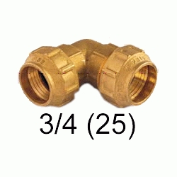 K 64 CODO DE METAL TODO TUBO DE 3/4 ( 25 ) PARA TUBO POLIETILENO, Racor Fittings Polietileno Fitings Accesorio Kas K64 K-64 DE 25 politileno TODO GOMA laton Racords Tuberias Saiplen Sayplen