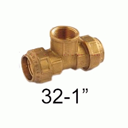 K 65 TE HEMBRA DE METAL MIXTA DE 32 1 PARA POLIETILENO, Racor Fittings Fitings Accesorio Kas K65 K-65 ROSCA HEMBRA politileno laton Racords Saiplen Sayplen Tuberias Tubos rh