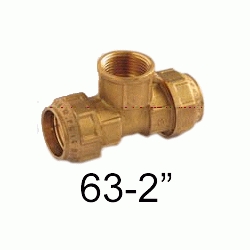 K 65 TE HEMBRA DE METAL MIXTA 63 2 PARA POLIETILENO, Racor Fittings Polietileno Fitings Accesorio Kas K65 K-65 ROSCA HEMBRA politileno laton Racords 63x2 Saiplen Sayplen Tuberias Tubos rh