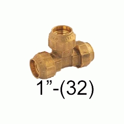 K 66 TE DE METAL TODO TUBO DE 1 ( 32 mm ) PARA POLIETILENO, Racor Fittings Polietileno Fitings Accesorio Kas K66 K-66 3 TRES BOCA IGUALES politileno TODO GOMA laton Racords Tuberias Saiplen Sayplen