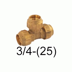 K 66 TE DE METAL TODO TUBO DE 3/4 ( 25 mm ) PARA POLIETILENO, Racor Fittings Polietileno Fitings Accesorio Kas K66 K-66 3 BOCAS IGUALES politileno TODO GOMA laton Racords Tuberias Saiplen Sayplen