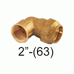 K 64 CODO DE METAL MIXTO HEMBRA 63 2 PARA POLIETILENO, Racor Fittings Polietileno Fitings Accesorio Kas K64 K-64 CURVA ROSCA HEMBRA politileno laton CURBA Terminales Racords TRH 63x2 Saiplen Sayplen Tuberias Tubos