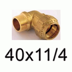 K 64 CODO DE METAL MIXTO MACHO DE 40 11/4 PARA POLIETILENO, Racor Fittings Polietileno Fitings Accesorio Kas K64 K-64 CURVA ROSCA MACHO politileno 1 1/4 1-1/4 laton CURBA Terminales Racords TRM 40x11/4 Saiplen Sayplen Tuberias Tubos