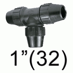 K 66 TE TODO TUBO POLIETILENO 1 ( 32 mm ) JIMTEN, Racor Fittings Fitings Accesorio Kas K66 K-66 32 Plastico BOCAS IGUALES politileno TODO GOMA JINTEM Racords Jinten Tuberias Jimtem