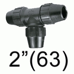 K 66 TE TODO TUBO POLIETILENO 2 ( 63 mm ) JIMTEN, Racor Fittings Fitings Accesorio Kas K66 K-66 63 Plastico BOCAS IGUALES politileno TODO GOMA JINTEM Racords Jinten Tuberias Jimtem