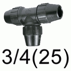 K 66 TE TODO TUBO POLIETILENO 3/4 ( 25 mm ) JIMTEN, Racor Fittings Fitings Accesorio Kas K66 K-66 25 Plastico BOCAS IGUALES politilenoTODO GOMA JINTEM Racords Jinten Tuberias Jimtem