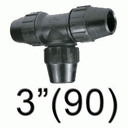 K 66 TE TODO TUBO POLIETILENO 3 ( 90 mm ) JIMTEN, Racor Fittings Fitings Accesorio Kas K66 K-66 90 Plastico BOCAS IGUALES politileno TODO GOMA JINTEM Racords Jinten Tuberias Jimtem