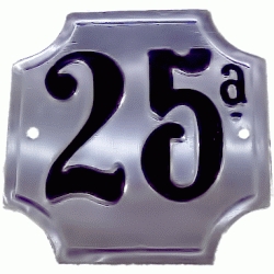 NUMERO CONTADOR 25, PLACA CONTADOR NUMERADA chapas metalicas para