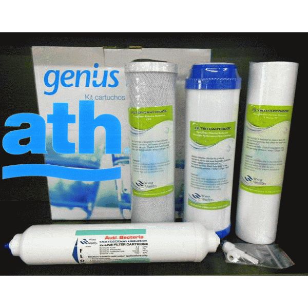 KIT DE 4 CARTUCHOS ( FILTROS ) DE REEMPLAZO DEL EQUIPO DE OSMOSIS INVERSA GENIUS REF. 304231 ATH, Conjunto Grupo Compuesto Conglomerado REPUESTOS RECAMBIOS EQUIPO AGUA PARA Recomendado ECNMC Leroy Merlin leroymerlin bauhaus bauaus bricomart bricodepot leroi bahaus bajaus bricomart alibaba ikea amazon bricor aki bricorama lightinthebox light in the box ebay eachbuyer aliexpress tomtop el corte ingles Amazon Juego pack set Fontaneria sedimentos