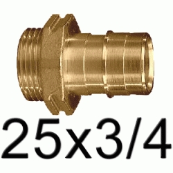 Uponor Q&E racor macho 25-G3/4"MT UPONOR 1047862, Uponor Pex Polietileno Reticulado Wirsbo Wisbo QUICK & EASY terminal rosca macho laton POLITILENO Racords Machones Manguito Uniones Empalmes Enpalmes Empalmar Enpalmar Figura 243 Fg Mechones Entronques TRM