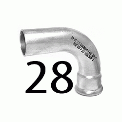 CODO DE 90 MACHO HEMBRA DE 28 mm EN ACERO INOXIDABLE AISI - 316 PRESSFITTING ISOTUBI F04286, CURVA CURBA mh m-h (MH) ( MH ) PRESFITTING PRESFITING PRESSFITING PRESFITTING INOX PRENSAR PRESINOX PRESS INOX PRESSINOX M/H