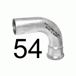 CODO DE 90 MACHO HEMBRA DE 54 mm EN ACERO INOXIDABLE AISI - 316 PRESSFITTING ISOTUBI F04546, CURVA CURBA mh m-h (MH) ( MH ) PRESFITTING PRESFITING PRESSFITING PRESFITTING INOX PRENSAR PRESINOX PRESS INOX PRESSINOX M/H