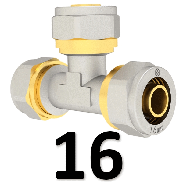 TE IGUAL DE 16 FITTINGS COMPRESION ARCO, multicapa