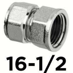 RACOR HEMBRA DE 16 x 1/2 FITTINGS COMPRESION ARCO, terminal rosca con Racords Enlace TRH multicapa