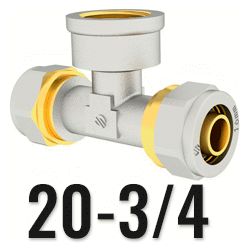 TE SALIDA HEMBRA DE 20 x 3/4 FITTINGS COMPRESION ARCO, 