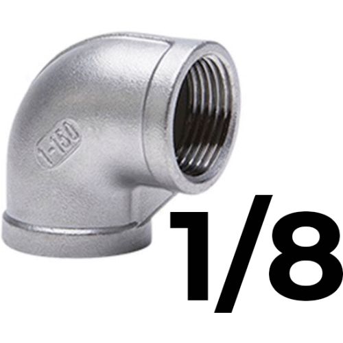 CODO 90 H/H ACERO INOX 316 GEBO DE 1/8, iguales elbow steel 90 inoxidable curvas curve curbas F/F FEMALE HEMBRA SAME EQUAL