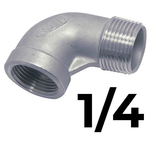 CODO 90 M/H ACERO INOX 316 GEBO DE 1/4, 