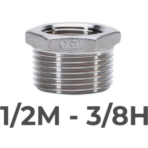 TUERCA REDUCCION M/H ACERO INOX 316 GEBO DE 1/2 x 3/8, 