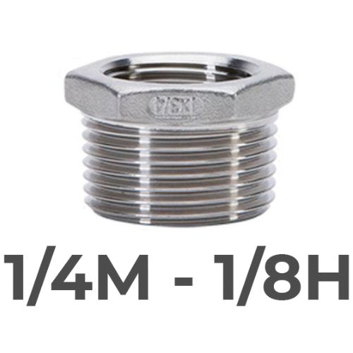 TUERCA REDUCCION M/H ACERO INOX 316 GEBO DE 1/4 x 1/8, 