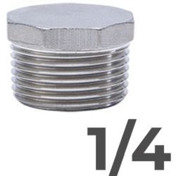 Tapon macho hexagonal acero inox 316 de 1/4" GEBO 6290-014, 