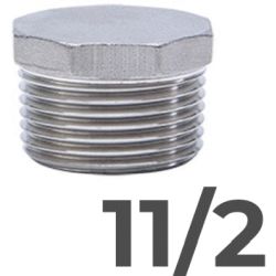 TAPON MACHO HEXAGONAL ACERO INOX 316 GEBO DE 11/2, 