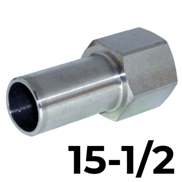 Adaptador hembra inoxpres 15 - 1/2"  INOX A316L, 