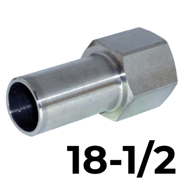 Adaptador hembra inoxpres 18 - 1/2"  INOX A316L, 