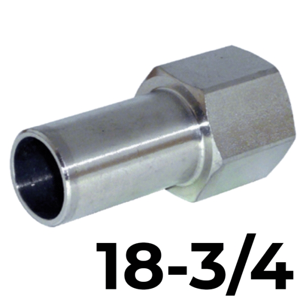 Adaptador hembra inoxpres 18 - 3/4"  INOX A316L, 