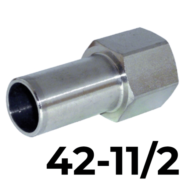 Adaptador hembra inoxpres 42 - 11/2"  INOX A316L, 