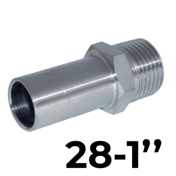 Adaptador macho inoxpres 28- 1"  INOX A316L 20AM028025, 