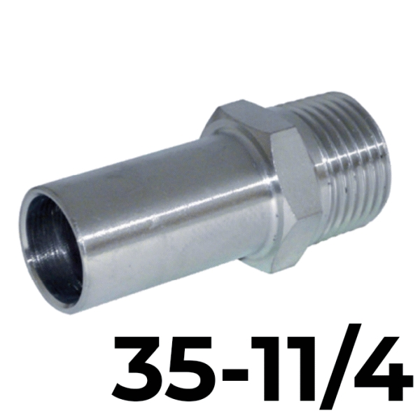 Adaptador macho inoxpres 35 - 1.1/4"  INOX A316L, 