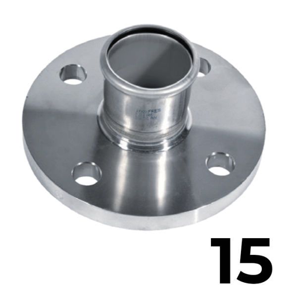 Brida adaptador inoxpres 15  INOX A316L, 